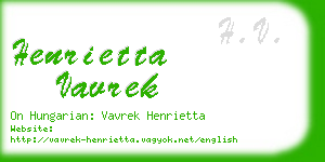 henrietta vavrek business card